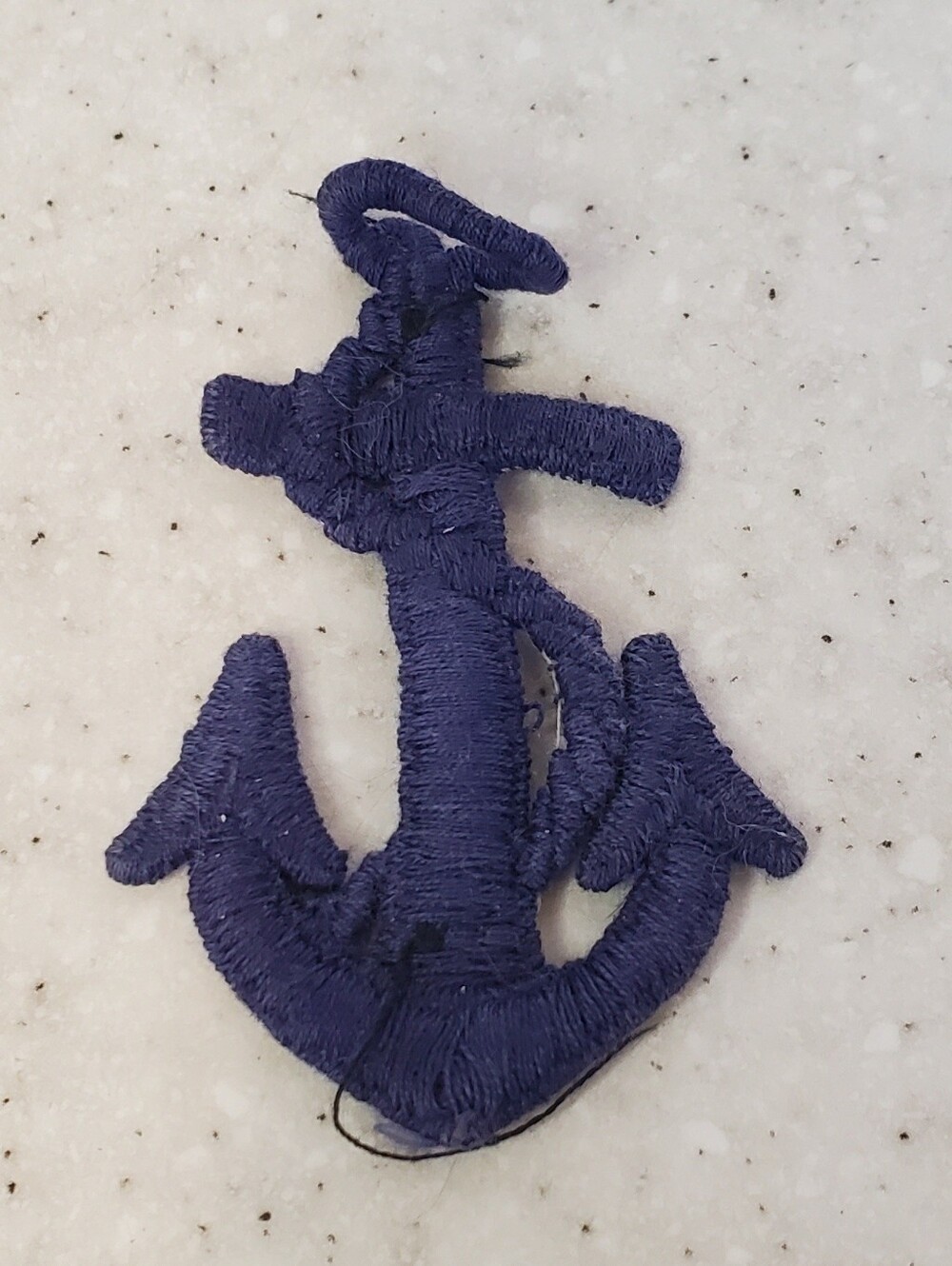Vintage Blue Anchor Embroidered Patch Applique Nautical Sailor Navy 3" Sew On
